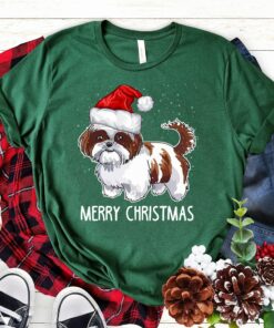 Very Merry Christmas Cute Shih Tzu Santa Hat Sweatshirt Lovely Unique Xmas Gift