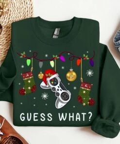 Video Game Controller Christmas Santa Hat Gamer Sweatshirt Cozy Funny Unique Xmas Gift