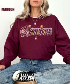 Vintage Cute Chibi Avengers Captain America Thor Hulk Iron Man Christmas Sweatshirt