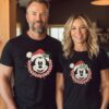 Vintage Cute Disneyland Mickey And Minnie Christmas Lights Couple Sweatshirt