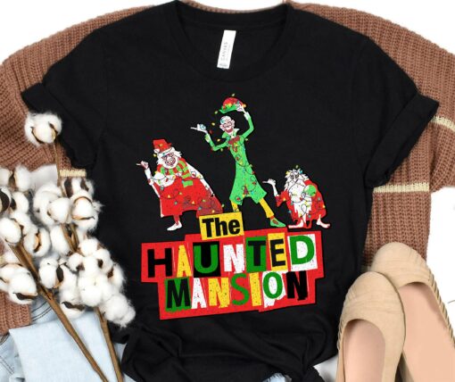 Vintage Disneyland Parks Hitchhiking Ghosts Christmas Lights Haunted Mansion Christmas Scary Sweatshirt Unique Xmas Gift