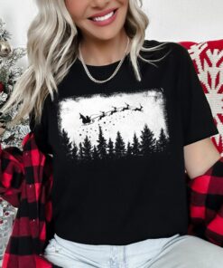 Vintage Pine Tree Magic Christmas Silhouette Sweatshirt Lovely Unique Xmas Gift