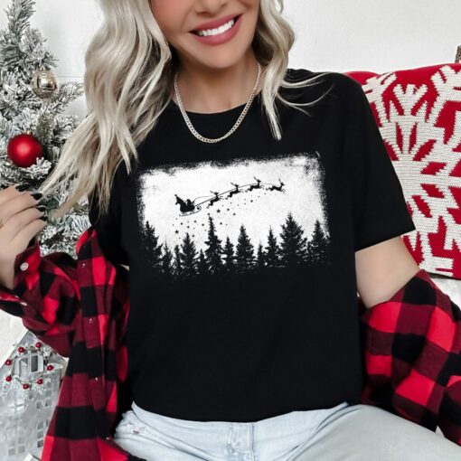 Vintage Pine Tree Magic Christmas Silhouette Sweatshirt Lovely Unique Xmas Gift