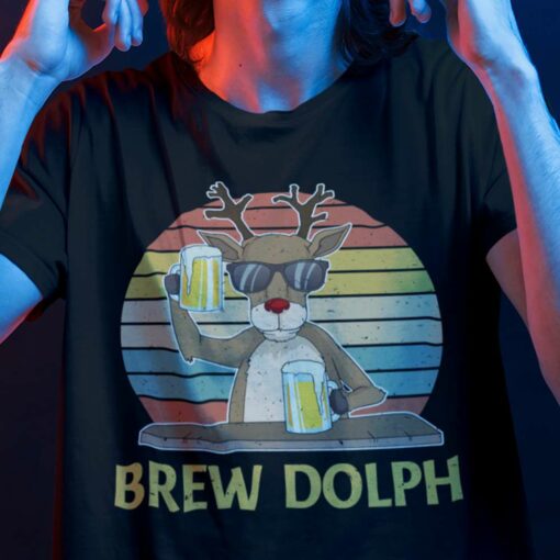 Vintage Reindeer Brew Dolph Christmas T-shirt