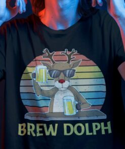 Vintage Reindeer Brew Dolph Christmas T shirt 1