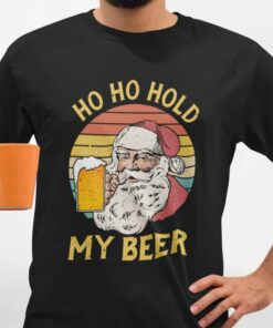 Vintage Santa Claus Ho Ho Ho My Beer Christmas T-shirt