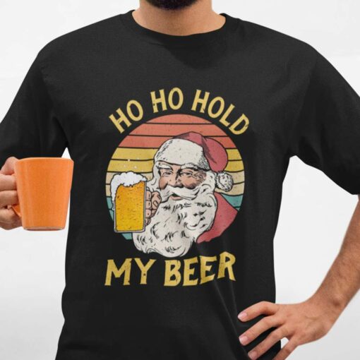 Vintage Santa Claus Ho Ho Ho My Beer Christmas T-shirt