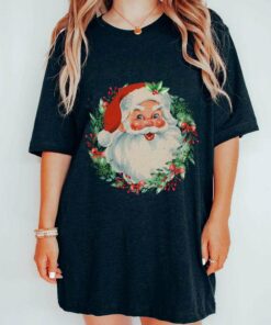 Vintage Santa Claus Portrait Christmas T-Shirt