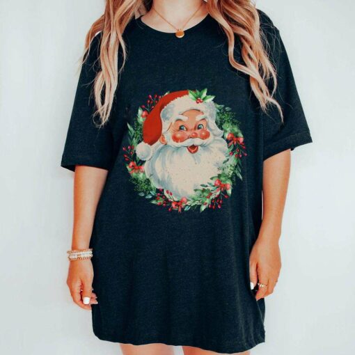 Vintage Santa Claus Portrait Christmas T-Shirt