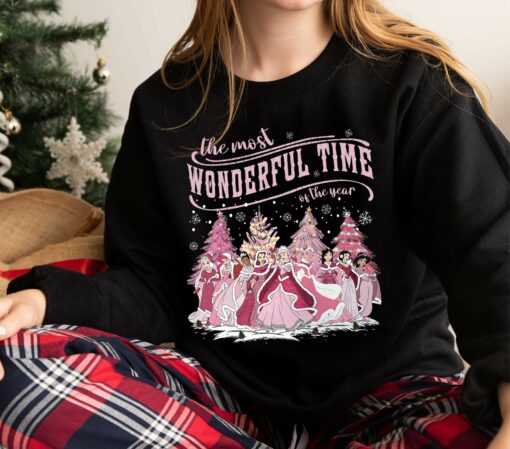 Vintage The Most Wonderful Time Princess Pinky Christmas Sweatshirt Unique Xmas Gift