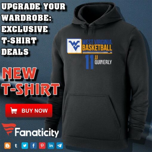 West Virginia Mountaineers Basketball JJ Quinerly 11 shirt