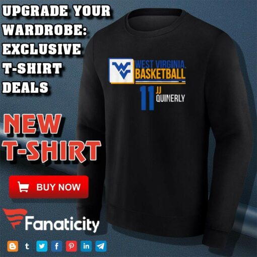 West Virginia Mountaineers Basketball JJ Quinerly 11 shirt