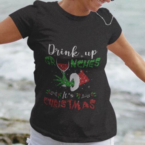 Wine Drink Up Grinches Christmas T-shirt