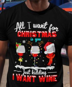 Wine Lover All I Want For Christmas Is T-shirt