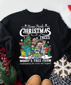Woody’s Tree Farm Toy Story Characters T-Rex Buzz Lightyear Christmas Disneyland Vacation Sweatshirt