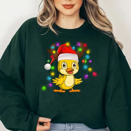 Yellow Duck Bling Light Funny Sweatshirt Lovely Unique Xmas Gift