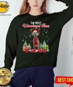 Awesome Weimaraner The Most Wonderful Time Of The Year Ugly Christmas Shirt 4