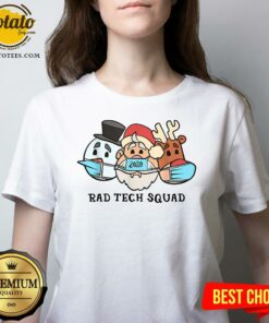 Cute Santa Claus 2020 Rad Tech Squad Snow And Reindeer Wear Mask Shirt 1 Cute Santa Claus 2020 Rad Tech Squad Snow And Reindeer Wear Mask Shirt 2