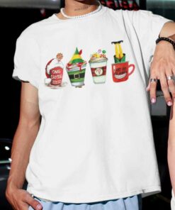 Elf Coffee Cup I Just Like To Smile Christmas T-Shirt Elf Coffee Cup I Just Like To Smile Christmas T-Shirt