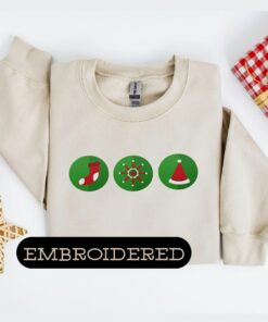 Embroidered Christmas Snowflake Hat Socks Doodle Sweatshirt Lovely Unique Xmas Gift Embroidered Christmas Snowflake Hat Socks Doodle Sweatshirt Lovely Unique Xmas Gift