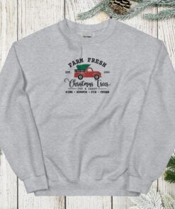 Embroidered Farm Fresh Christmas Tree Christmas Vintage Sweatshirt Lovely Unique Xmas Gift Embroidered Farm Fresh Christmas Tree Christmas Vintage Sweatshirt Lovely Unique Xmas Gift