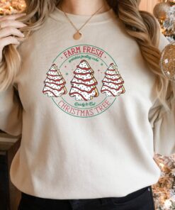 Farm Fresh Christmas Tree Cakes Sweatshirt Cozy Unique Xmas Gift