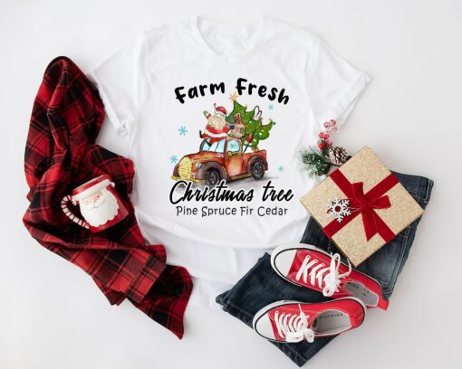 Farm Fresh Christmas Trees Pine Spruce Fir Cedar Xmas Truck Sweatshirt