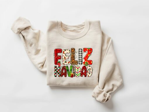 Feliz Navidad Merry Christmas Sweatshirt Unique Xmas Gift