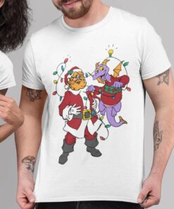 Figment And Santa Decorating Xmas Tree T-Shirt Disney