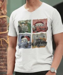 Fillmore Lightning Mc Queen Sally Carrera Sheriff Police Christmas T-shirt Cars