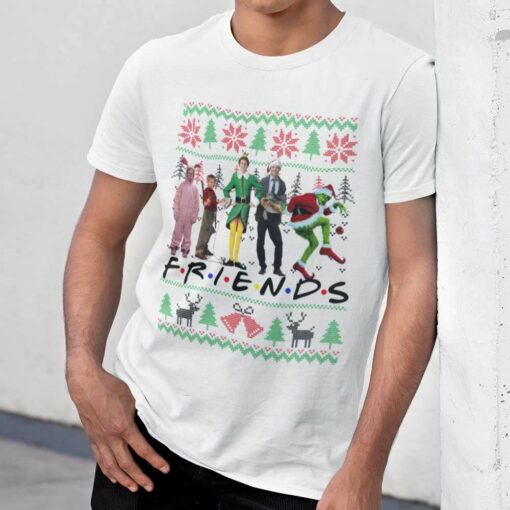 Friends Ralphie Kevin Elf Clark Griswold Grinch Christmas White Tee