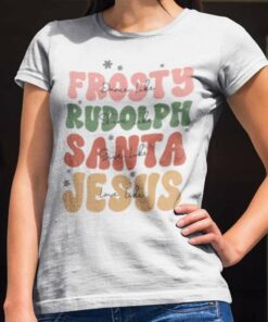 Frosty Rudolph Santa Jesus Christmas T-Shirt