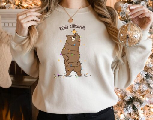 Funny Beary Christmas Sweatshirt Lovely Unique Xmas Gift