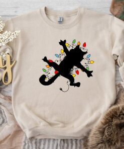 Funny Black Cats With Lights Christmas Sweatshirt