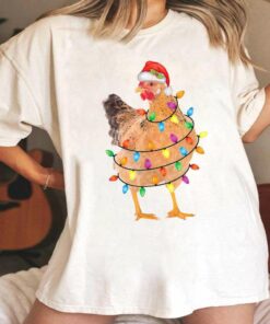 Funny Christmas Lights Chicken T-Shirt