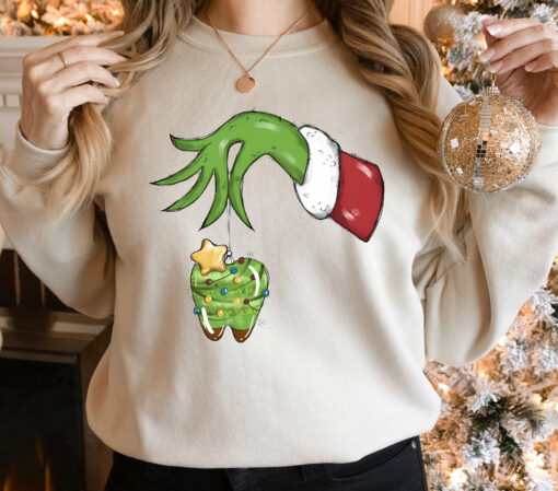 Funny Christmas Lights Dental Santa Tooth Sweatshirt Unique Xmas Gift For Dentist