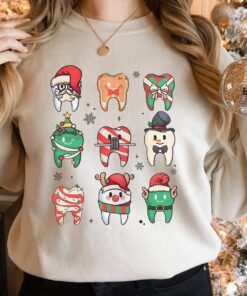 Funny Christmas Teeth Pediatric Dentist Holiday Sweatshirt