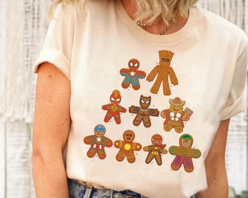 Funny Cool Marvel Avengers Gingerbread Cookie Tree Sweatshirt Unique Xmas Gift