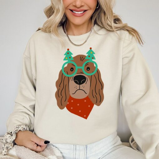 Funny Dog Face Christmas Sweatshirt Lovely Unique Xmas Gift