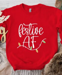 Funny Festive Af Bling Lights Sweatshirt Lovely Unique Xmas Gift