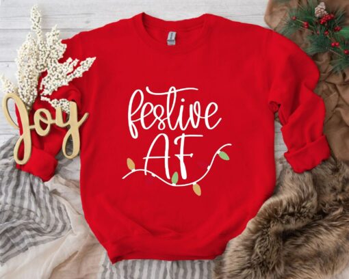 Funny Festive Af Bling Lights Sweatshirt Lovely Unique Xmas Gift