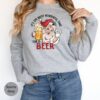 Funny Santa Beer Drinking Beer Christmas Cozy Winter Holiday Sweatshirt Humorous Unique Xmas Gift