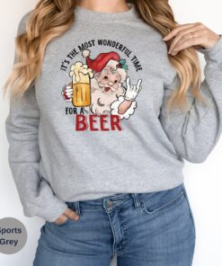 Funny Santa Beer Drinking Beer Christmas Cozy Winter Holiday Sweatshirt Humorous Unique Xmas Gift Funny Santa Beer Drinking Beer Christmas Cozy Winter Holiday Sweatshirt Humorous Unique Xmas Gift