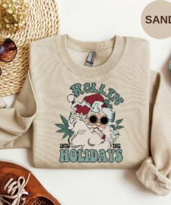 Funny Santa Claus Smoking Weed Christmas Marijuana Winter Holiday Sweatshirt