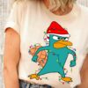 Funny Santa Perry the Platypus Christmas Lights Phineas And Ferb Characters Sweatshirt Unique Xmas Gift