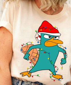 Funny Santa Perry the Platypus Christmas Lights Phineas And Ferb Characters Sweatshirt Unique Xmas Gift Funny Santa Perry the Platypus Christmas Lights Phineas And Ferb Characters Sweatshirt Unique Xmas Gift