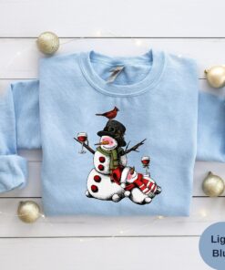 Funny Tipsy Snowman Christmas Sweatshirt Lovely Unique Xmas Gift
