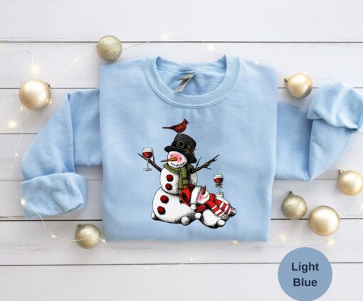 Funny Tipsy Snowman Christmas Sweatshirt Lovely Unique Xmas Gift