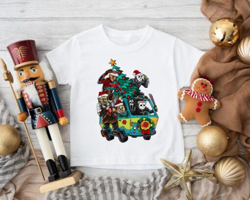 Get in Loser Christmas Lights Horror Characters Christmas Sweatshirt