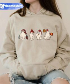 Ghosts Cute Santa Hat Christmas Hoodie